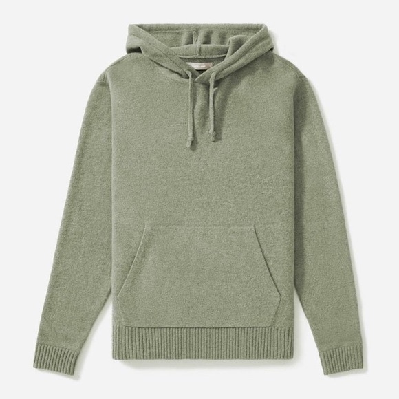 Everlane Other - EVERLANE men’s moss green 100% wool pullover sweater hoodie size medium